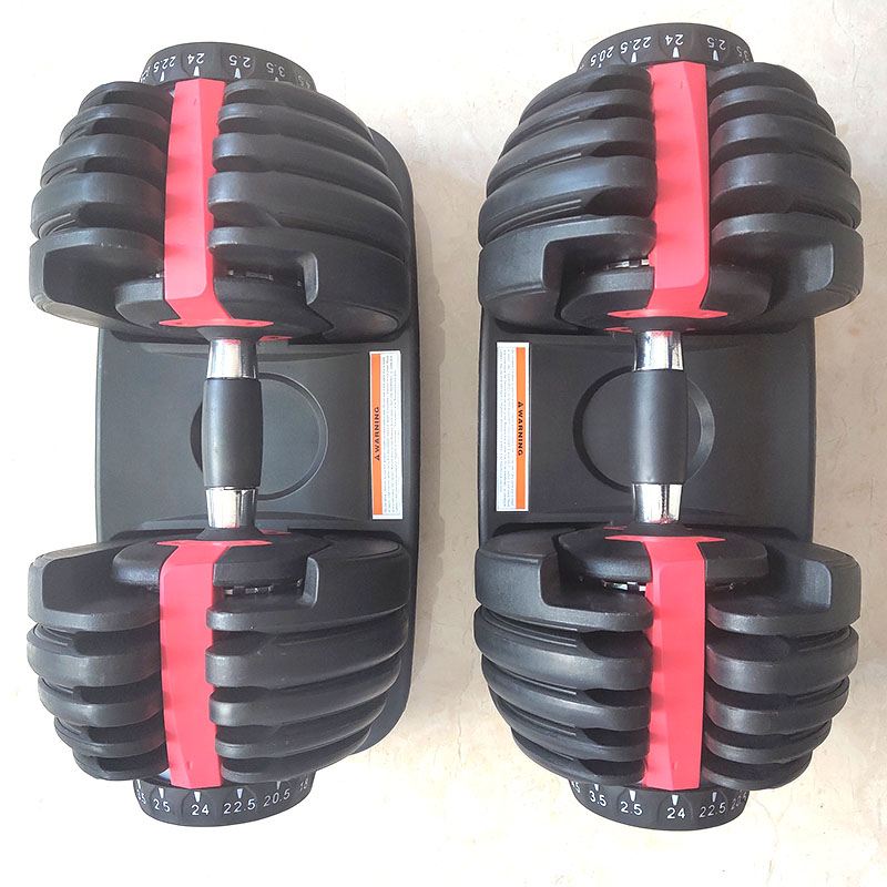 Gym Equipment Adjustable 52.5lb 24kg Dumbbell For Man Power Weights Lifting Training Dumbbells Set for Sale