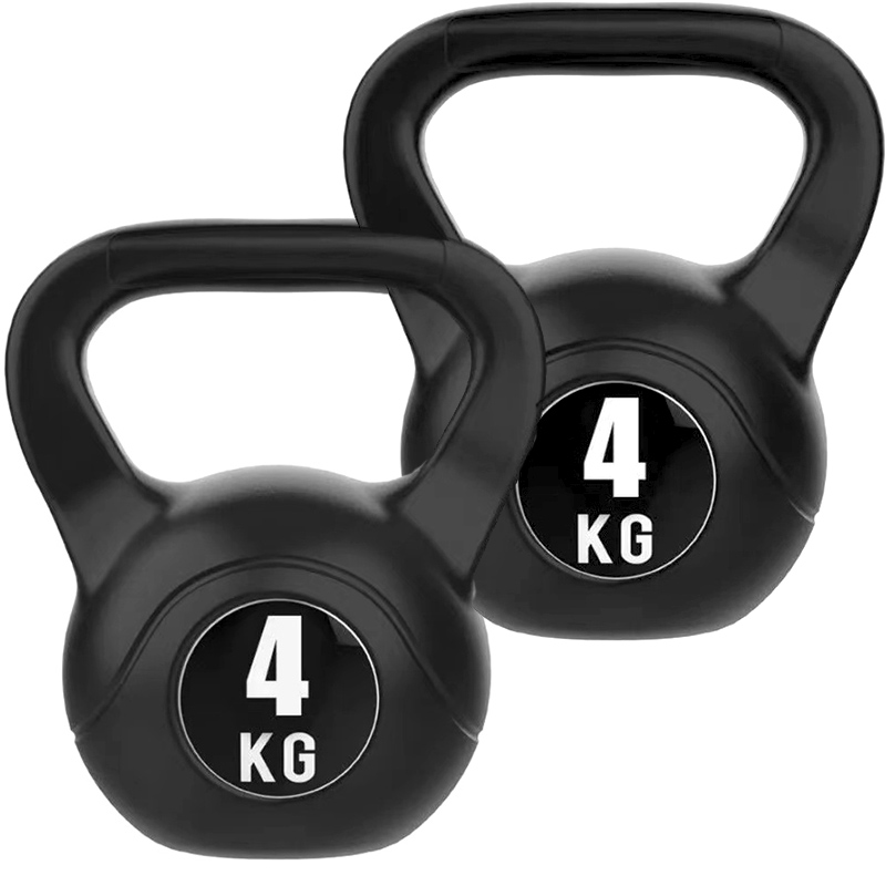 Fitness Gym Black Paint 4kg Cement Kettlebell In Weight Lifting