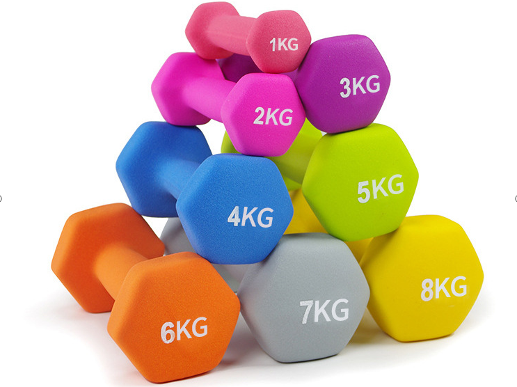 2KGS 2.5KGS 3KGS Dipping Dumbbell Rubber Coated Hex Dumbbell LBS And KGS