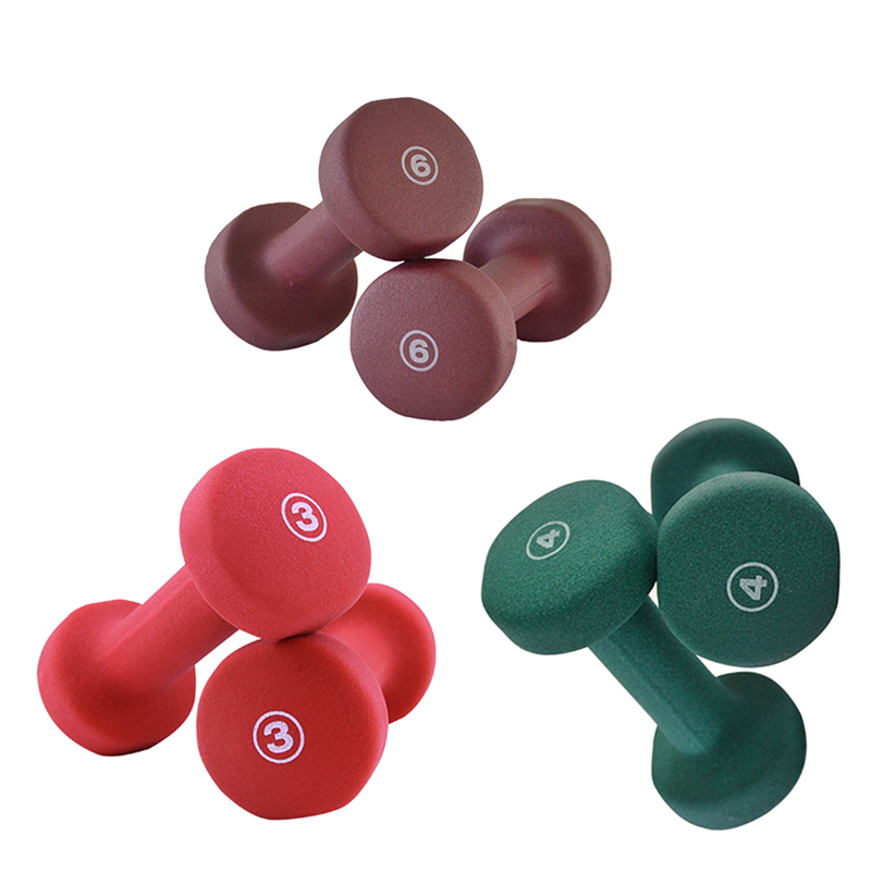 Red Purple Green Blue Black Colorful Wowen Weight Lifting Arm Training Anti-Rolling Head Rubber Dumbbell