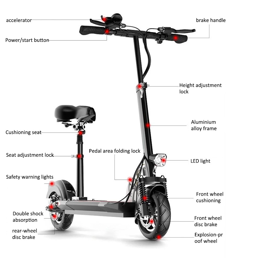 EU warehouse dropshiping 48 Volt 500w Vacuum Tyre Electric Kick Scooter/Escooter/f=Foldable e-scooter Electric Scooter for Adult