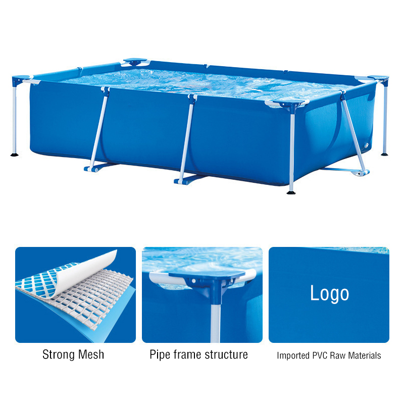 28272 PVC Easy Set Rectangular Metal Frame Above Ground Family Outdoor Large Inflatable Swimming Pool