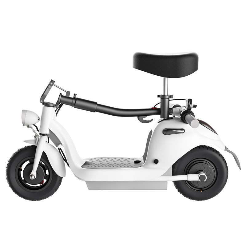 Folding Lifting Two Wheel Portable Alumimum Alloy White Seat Electric Scooter For Adults