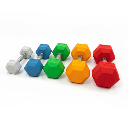 2.5kg Hex Dumbbell Colorful Rubber Coated Hexagon Muscle Arm Exercise REACH Certification