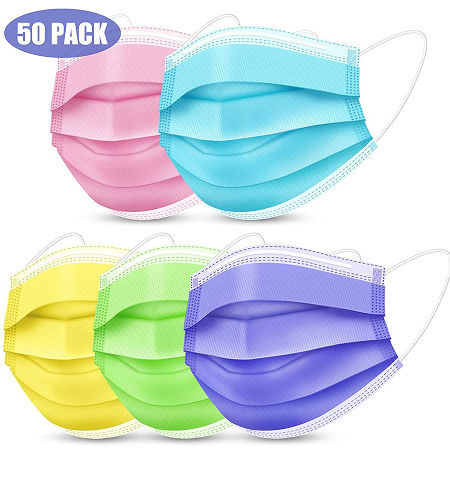 Disposable medical mask gradient rainbow 3 layers non woven fabric no allergy no smell